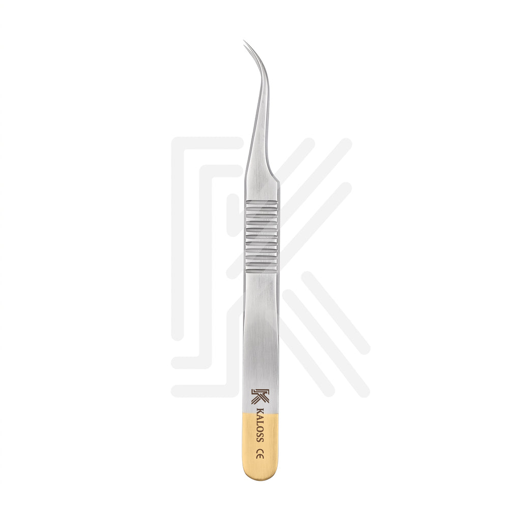 Curved gripped forceps