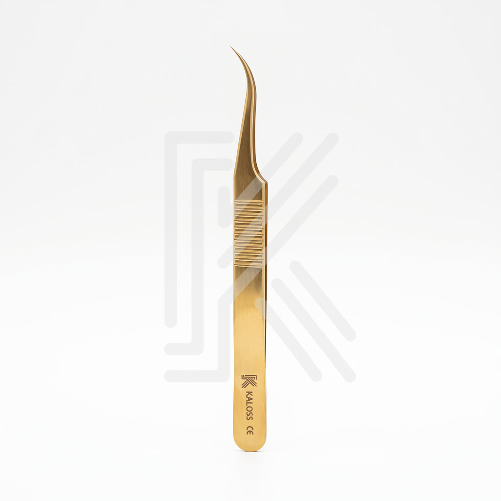 Curved gripped forceps