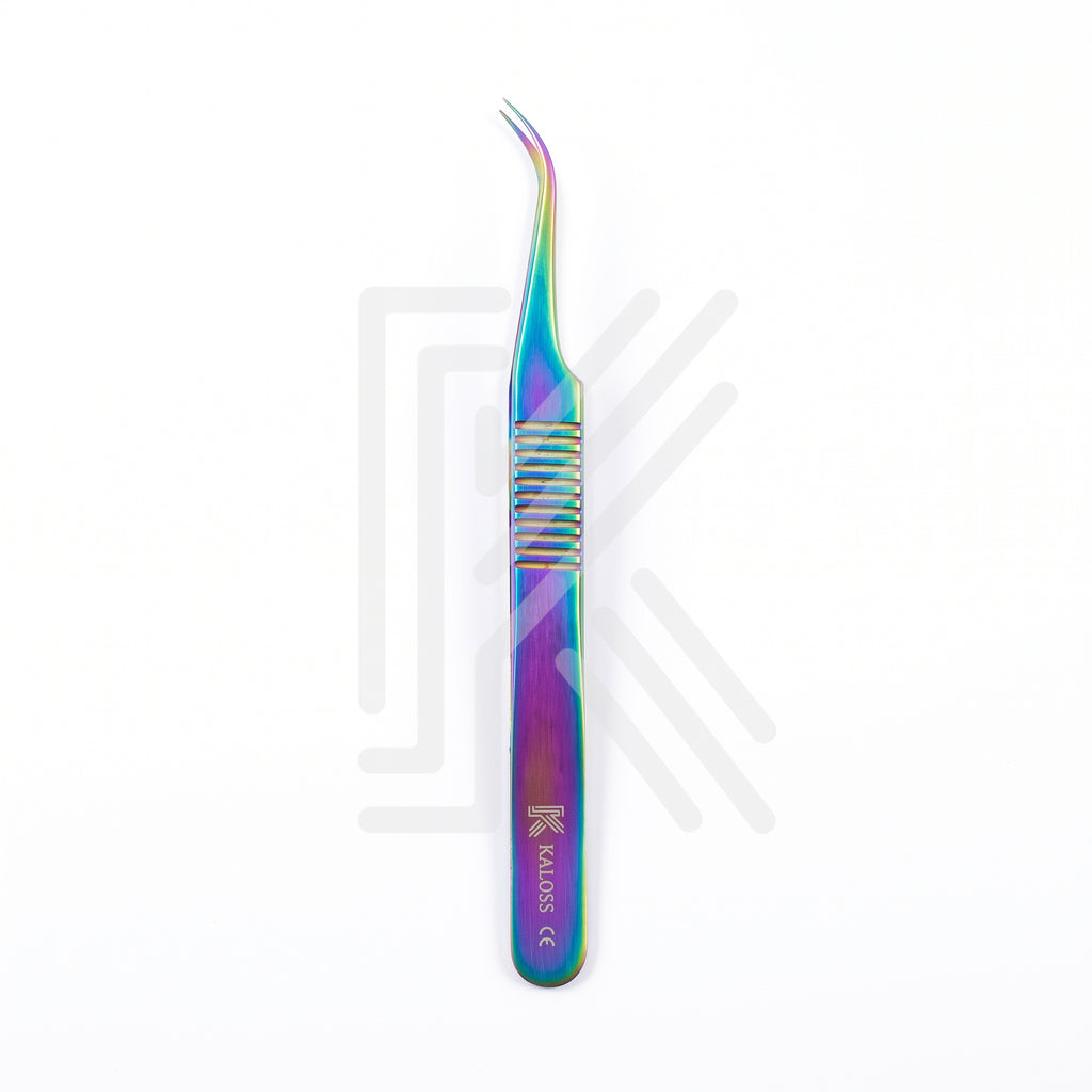 Curved gripped forceps