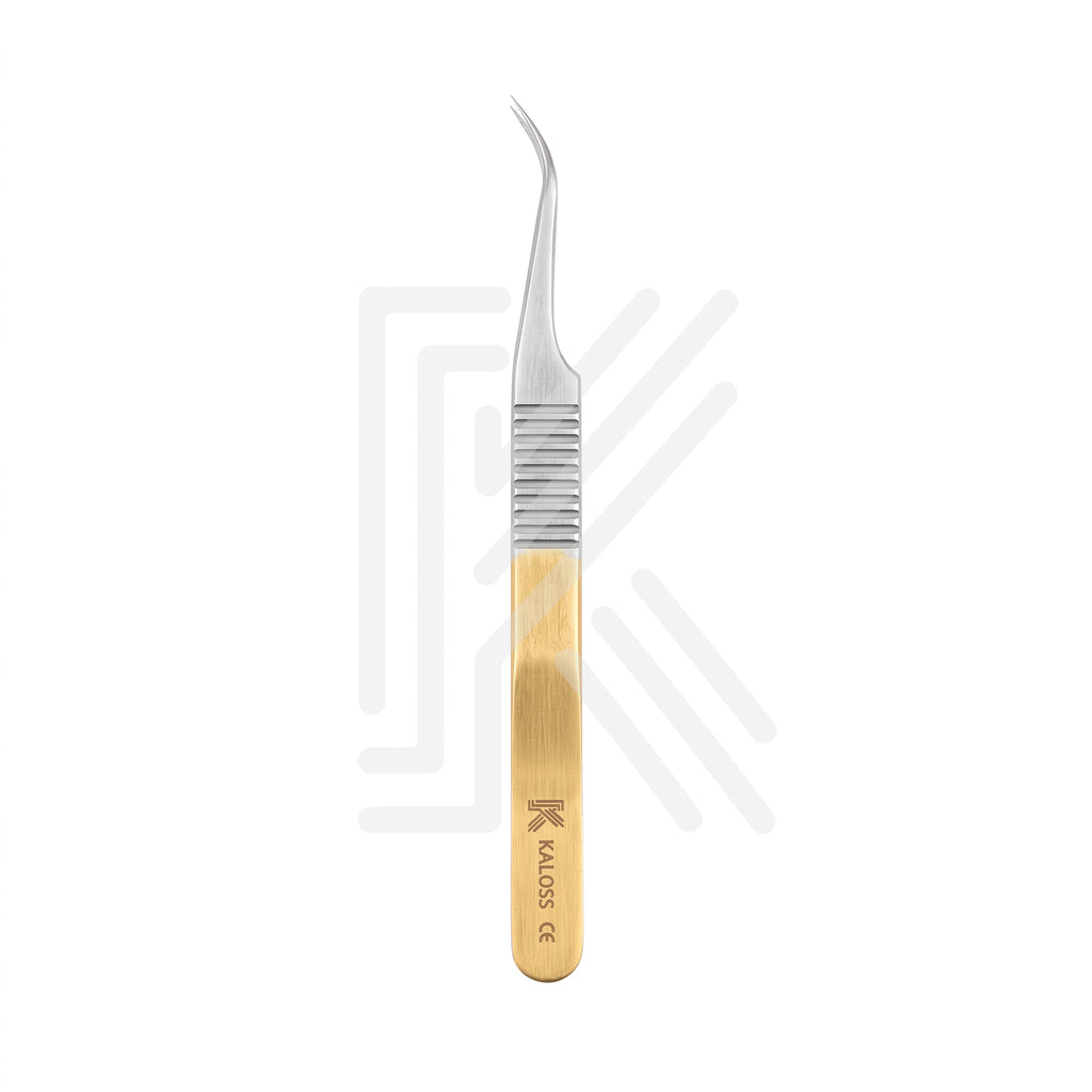 Curved gripped forceps